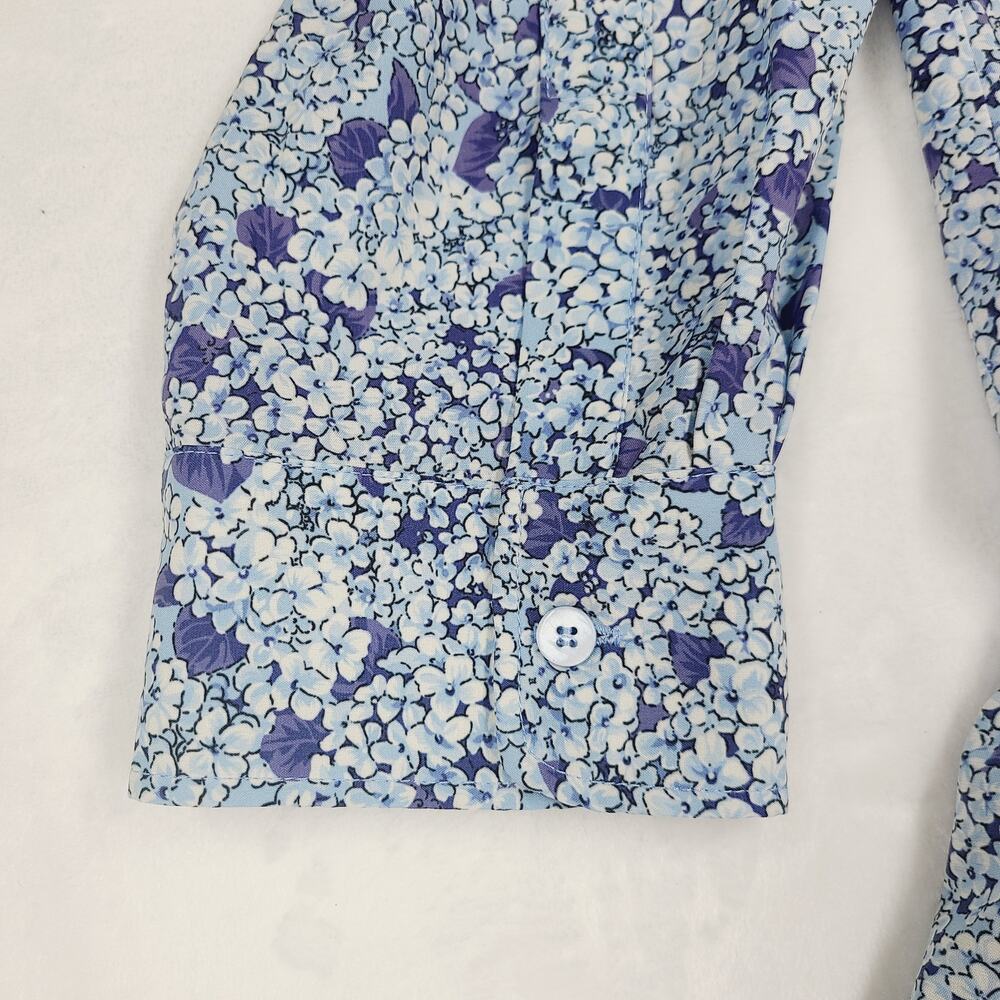 Tuckernuck Floral Dress XL Blue White Shirt Dress Preppy Cottagecore - Picture 8 of 10